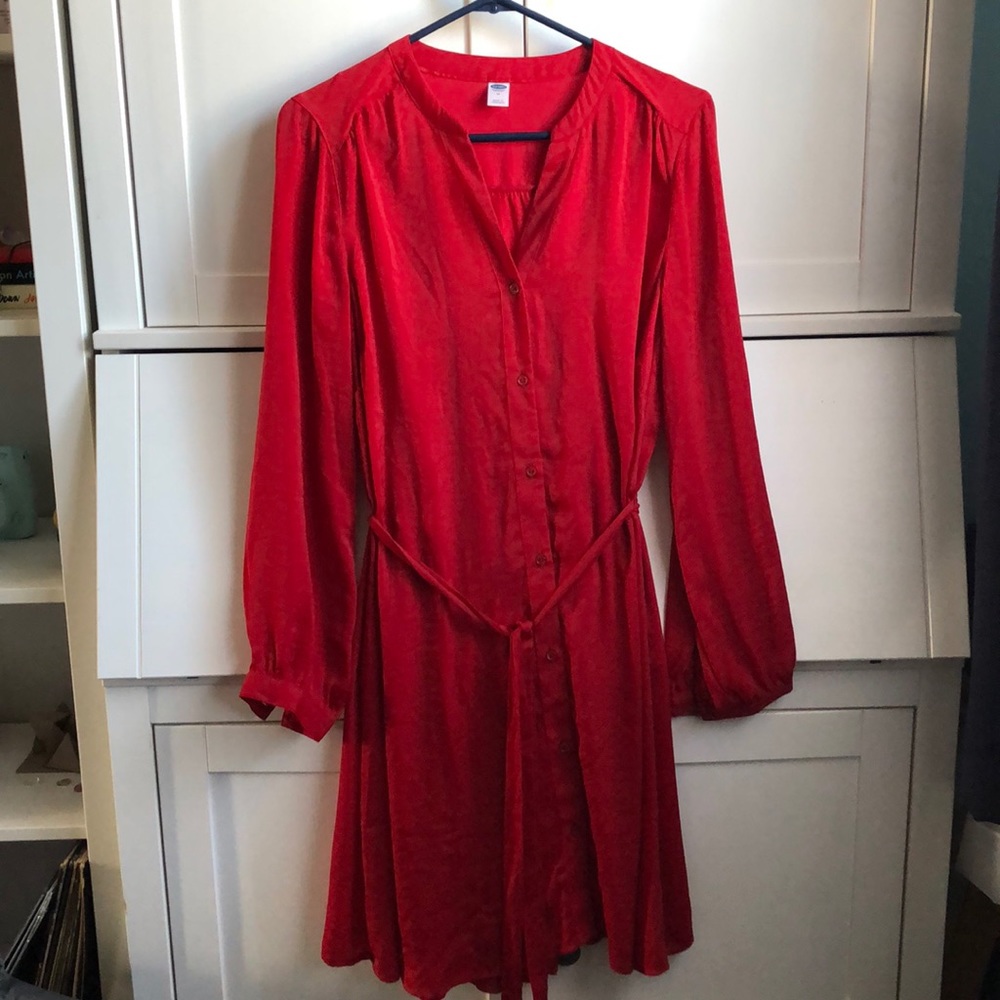 Red Button Down Dress